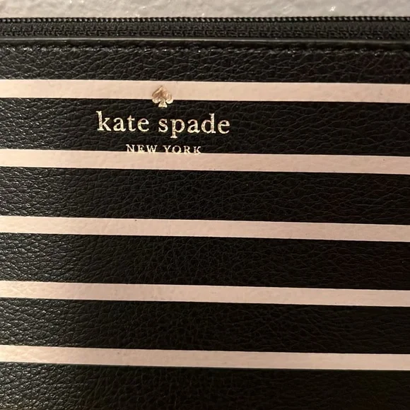 Kate Spade Black and White Striped Clutch - Picture 2 of 7